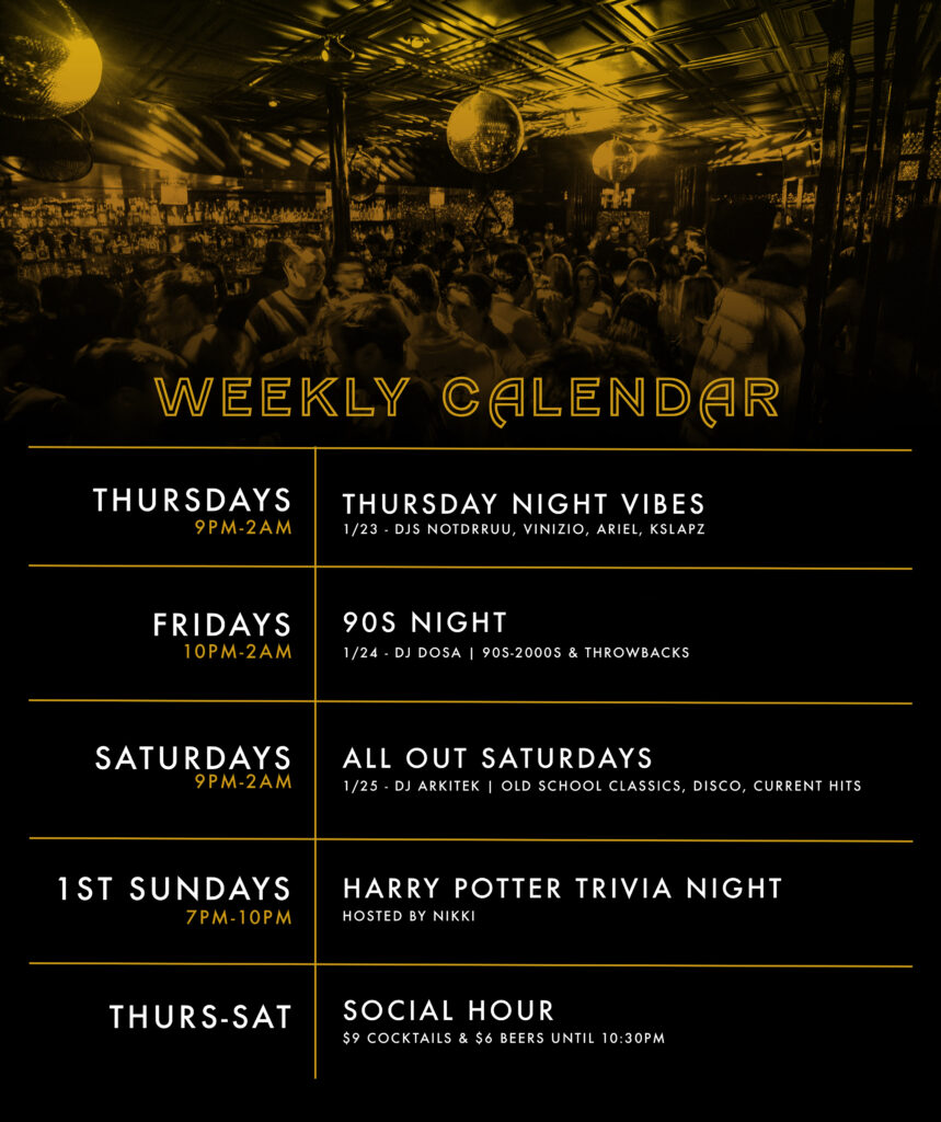 RSM WEEKLY CALENDAR